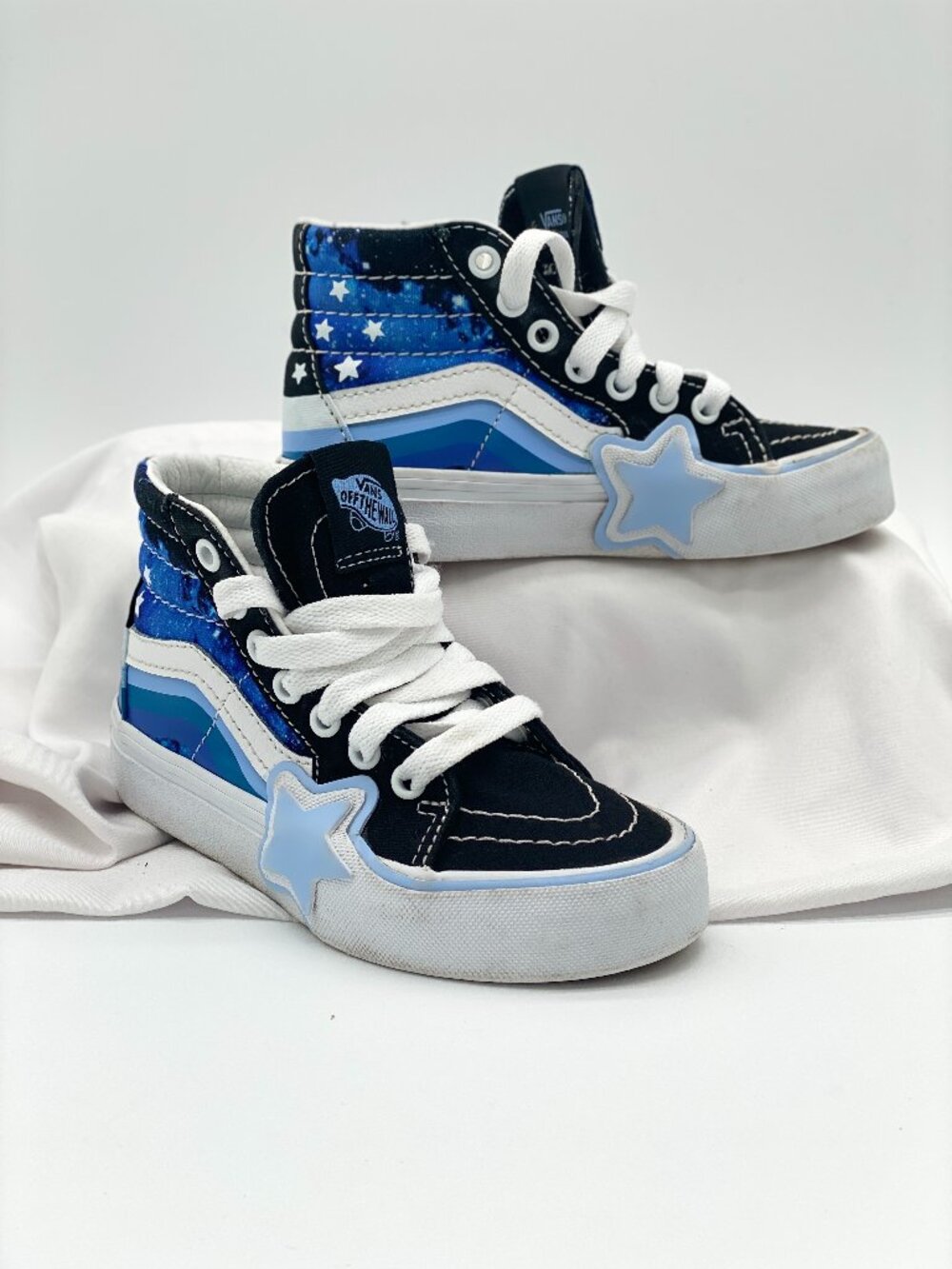 Vans Toddler Sk8-Hi Zip Glow Galaxy Black Blue Sneakers Kids Size 10.5
